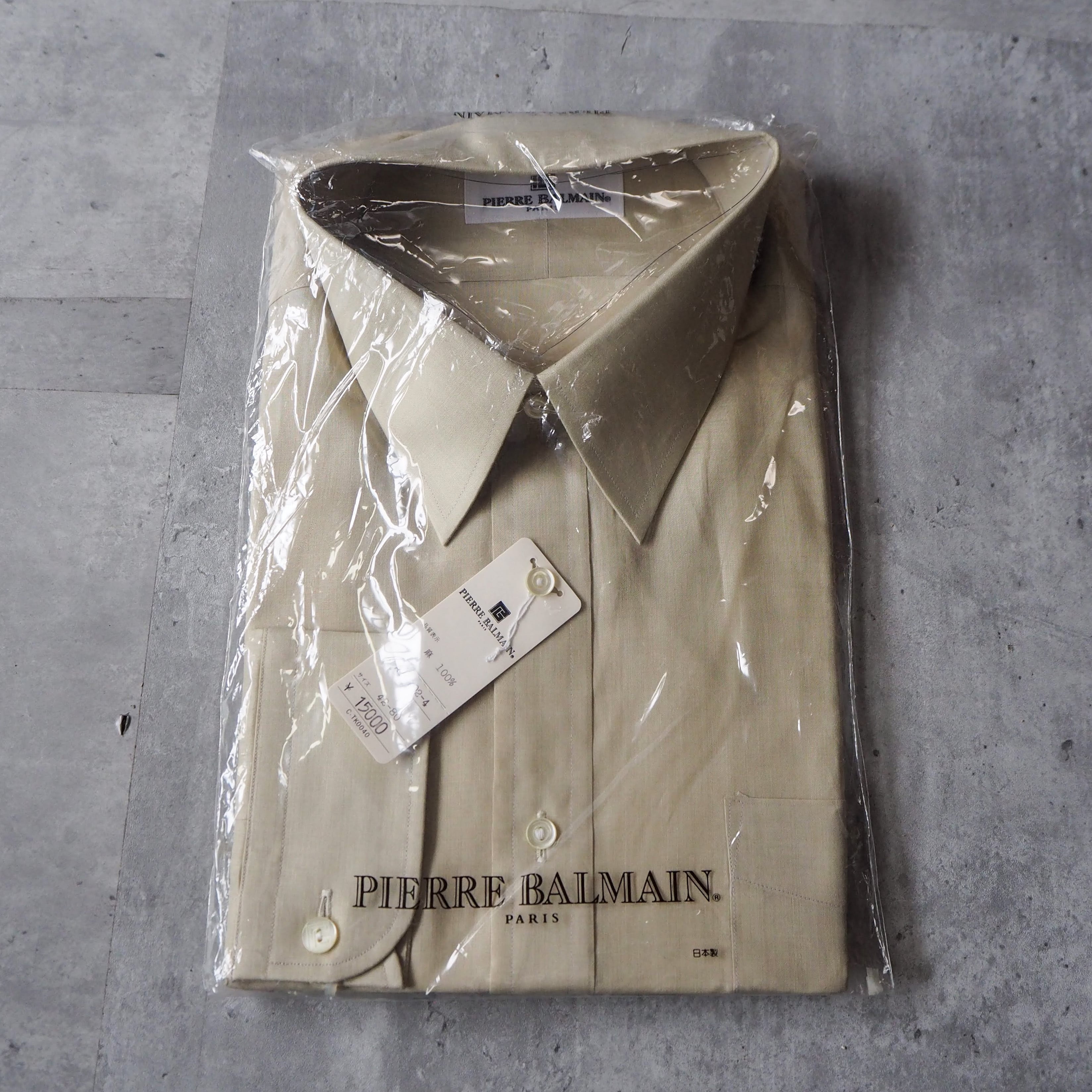 80s〜90s “pierre balmain” flax shirt dead stock 麻 ピエール