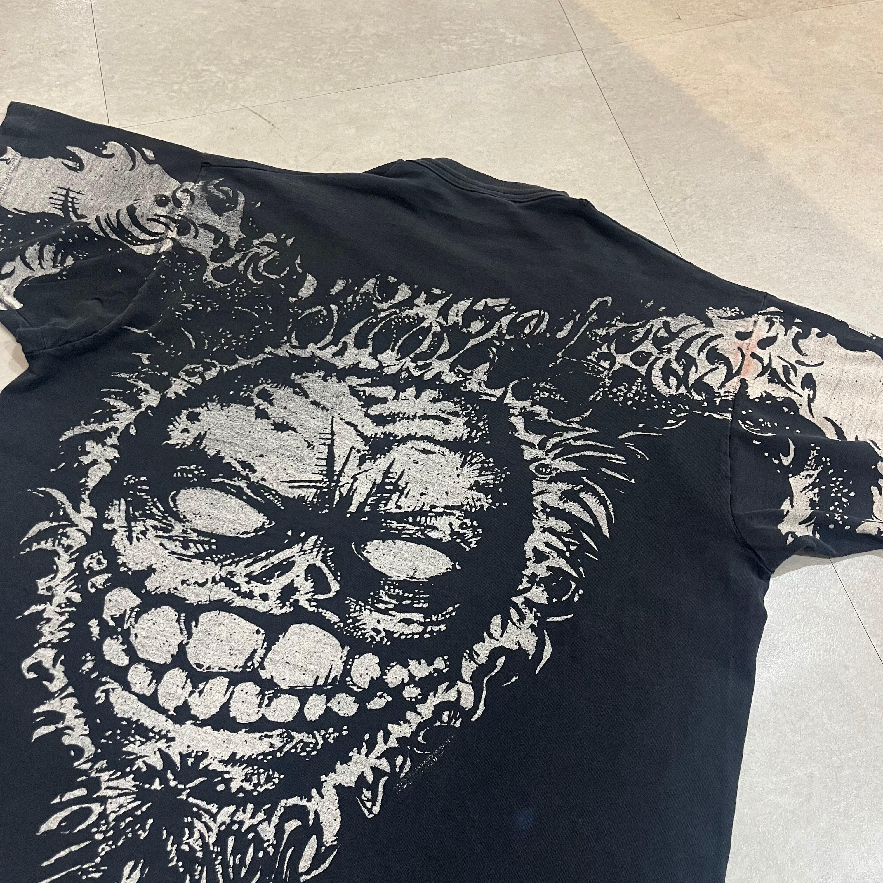 90年代 USA製 size:XL 【 WHITE ZOMBIE 】ホワイトゾンビ ヘビーメタル バンドTシャツ 両面プリント オールオーバープリント  黒 古着 古着屋 高円寺 ヴィンテージ