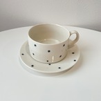 ドット柄のティーセット（枝スプーン・枝フォーク付き）