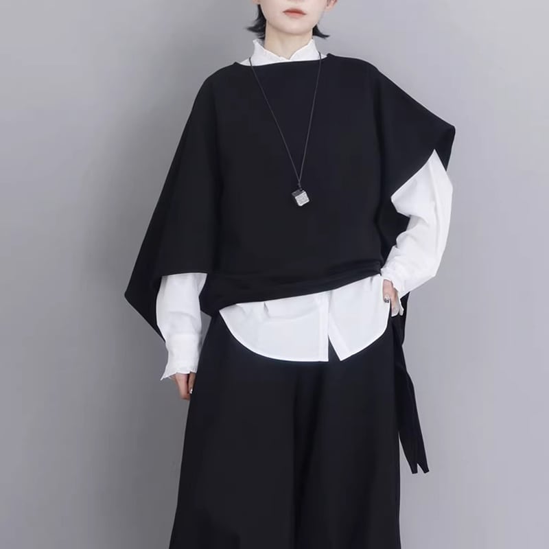 ドルマンスリーブ 腰丈 オーバーサイズ プルオーバー 1color PU0487