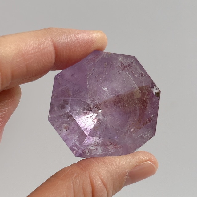 ピンクアメジストフラワーアゲート 淡ピンクパープル スフィア 59mm