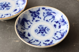 印判手 染付 麒麟文 小皿/Stamped small plate