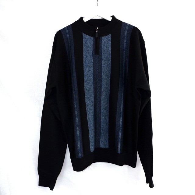 [XL] Pale Line Black Design Knit | ニット