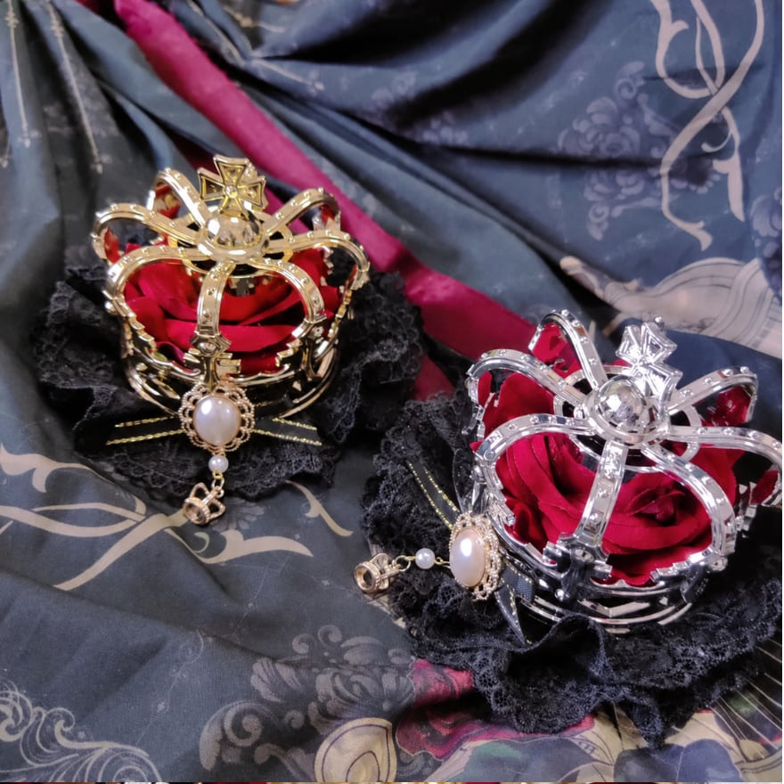 【初回限定】七色に咲く王冠 7カラー薔薇レース甘ロリヘアアクセサリー