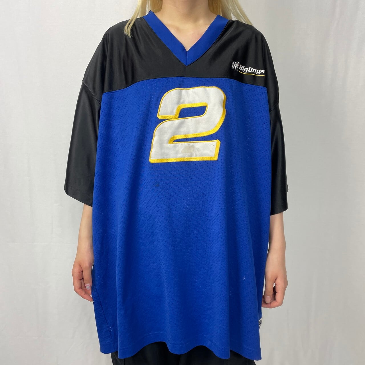 BIG DOGS メッシュ切り替え フットボールシャツ メンズ3XL 古着