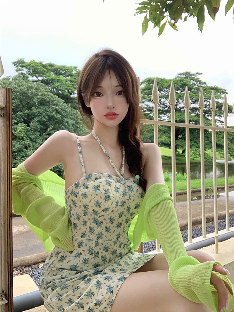 ブラックフローラルドレス 薄手ショーツ ニット シャツ ブルマー 花柄 ブラックストロベリース86765380276