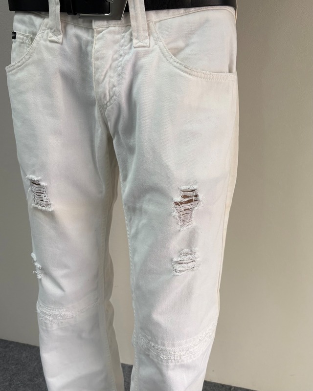 【DOLCE&GABBANA】Destroyed Straight Denim Pants