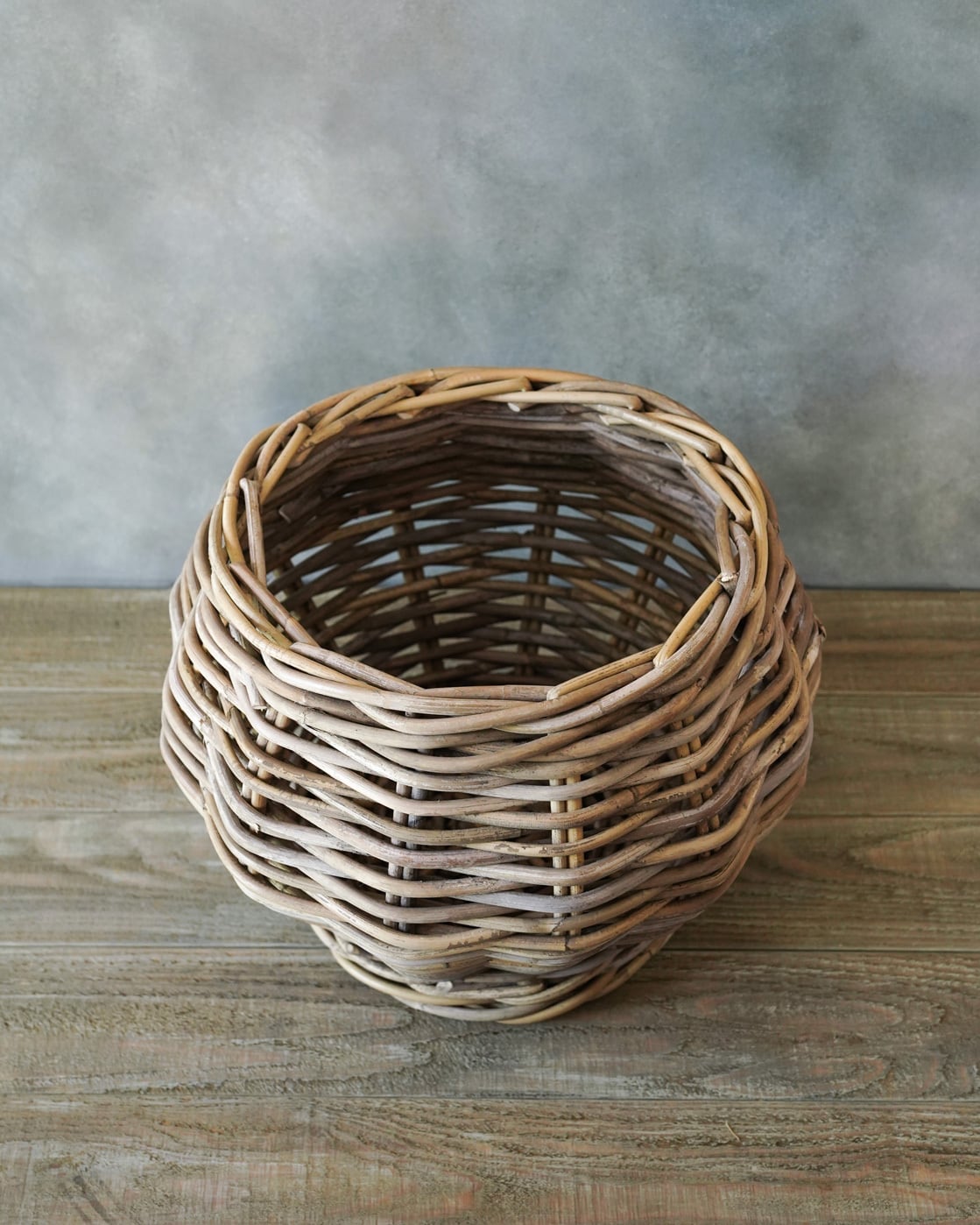 グレーラタン バスケット Old Jar φ35cm (top φ22)【植木鉢カバー