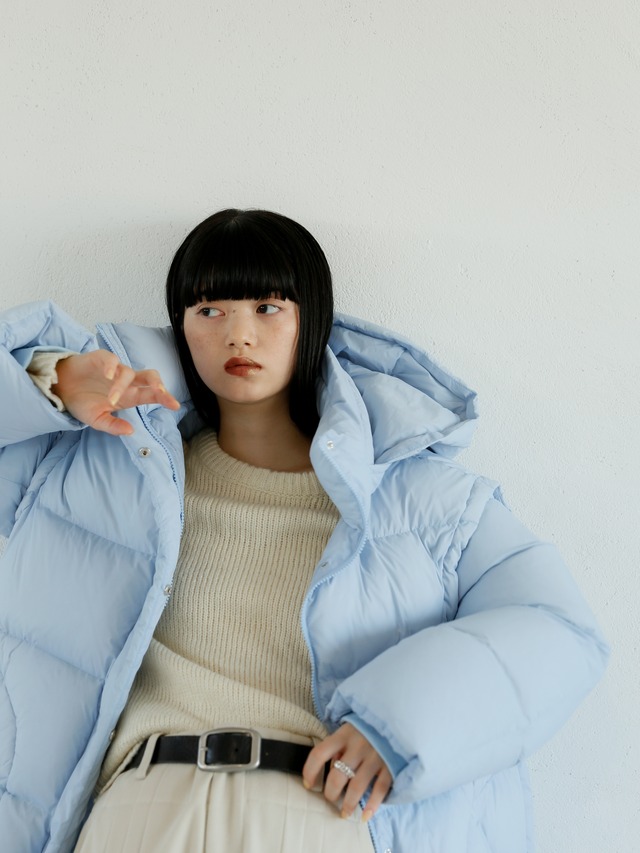 2way oversize color down coat（blue）