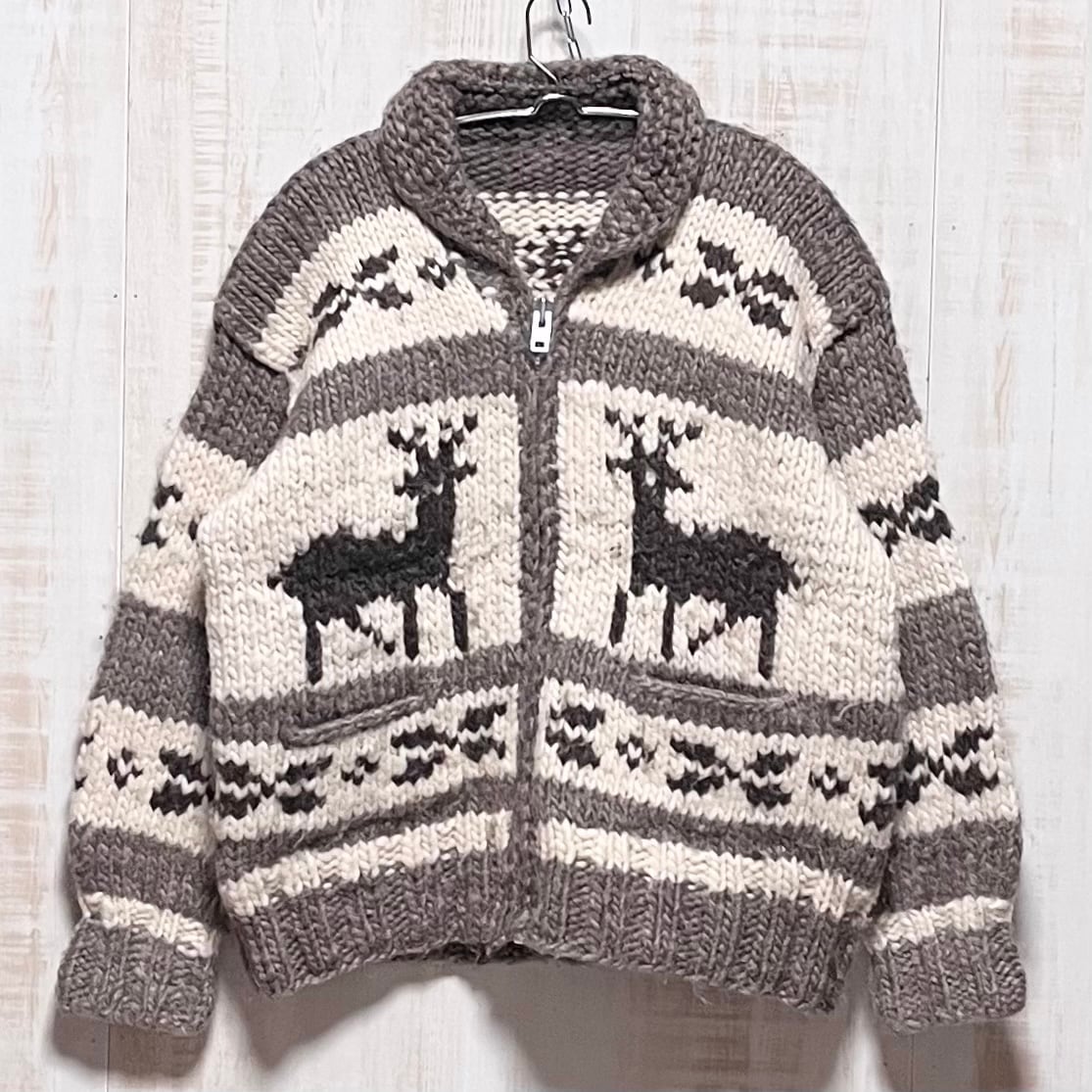 size M】カウチン セーター ニット トナカイ柄 アメカジ size M】カウチン セーター ニット トナカイ柄 アメカジ
