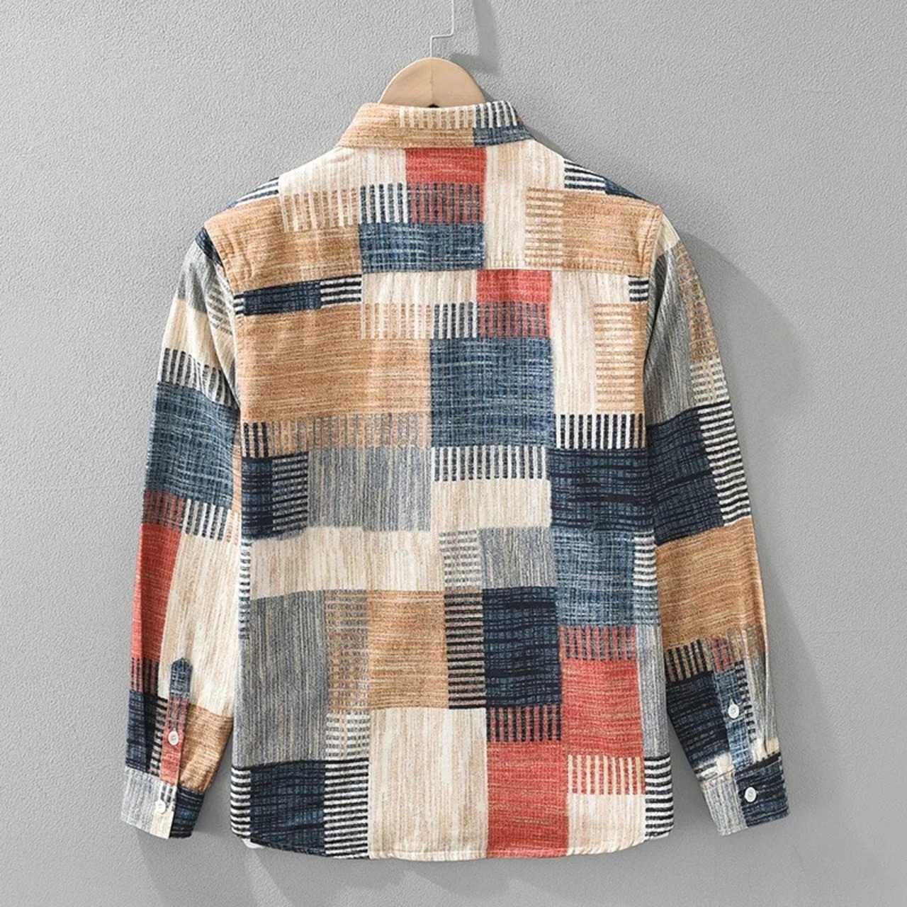 【M-3XL】Square Print Shirt / スクエア プリント シャツ