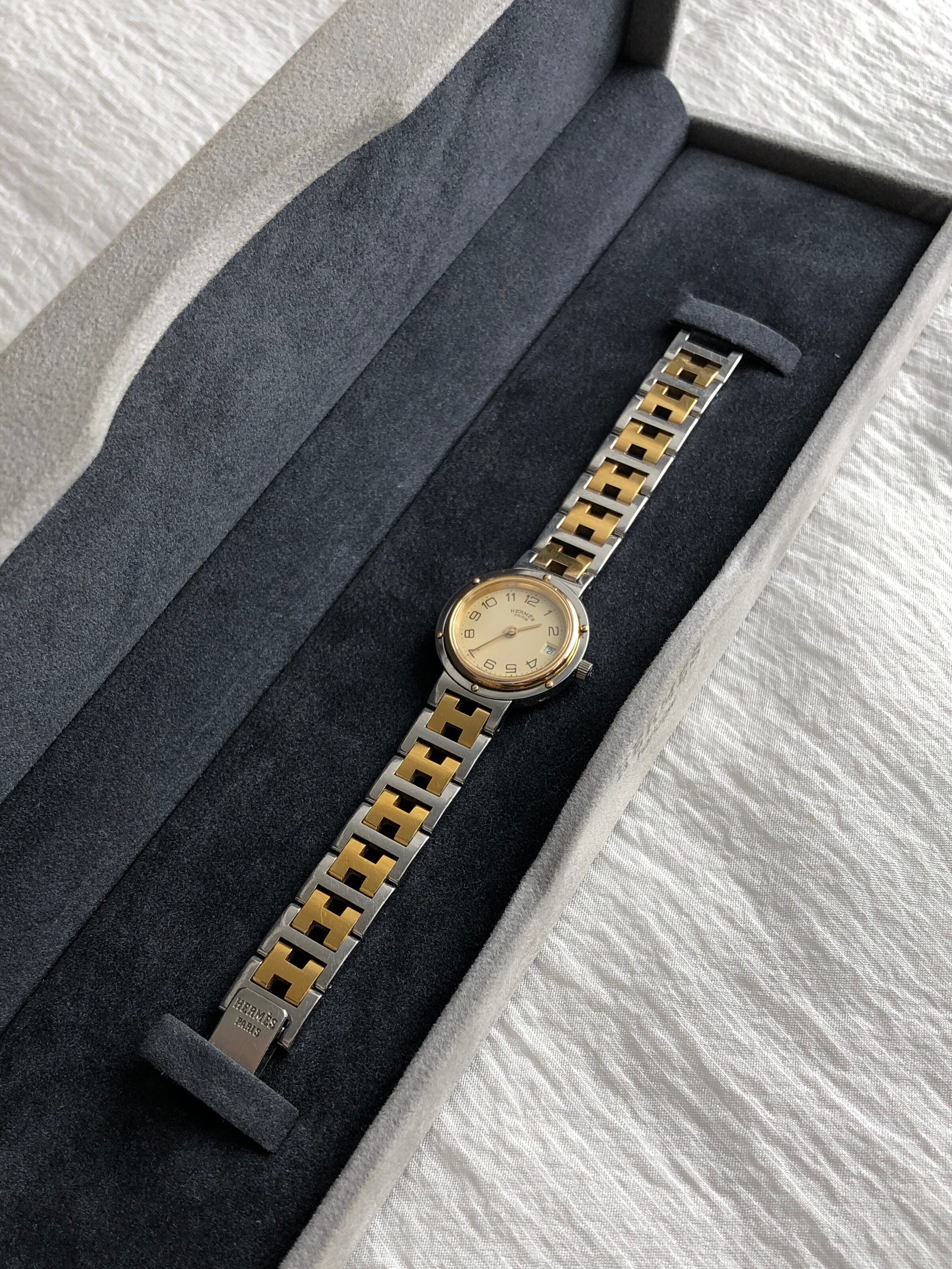 HERMES エルメス 腕時計 ゴールド シルバー ステンレススチール