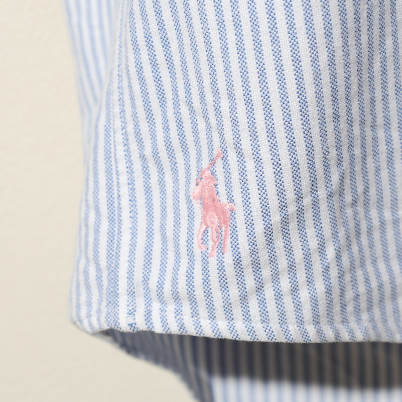 美品 L 90s The Big Shirt ビッグシャツ Ralph Lauren オックスフォードシャツ キャンディストライプ 長袖 ボタンダウン