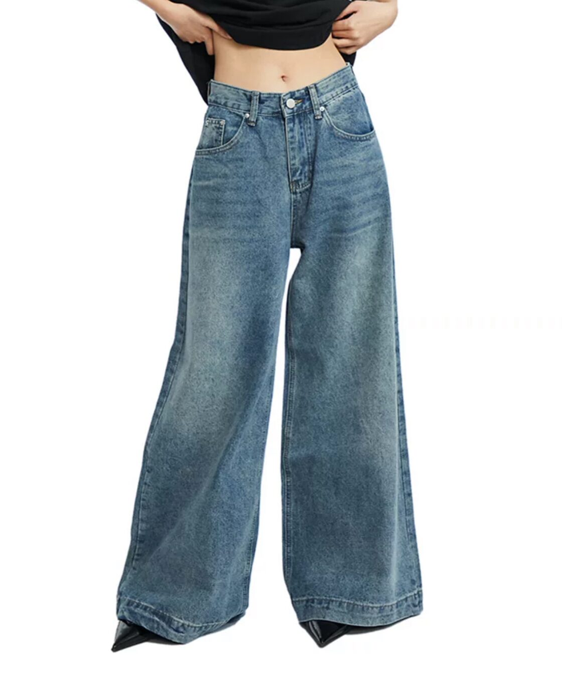 LAL PROJECT wash wide denim pants | Pay ID