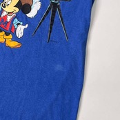 90s USA製 Disney DESIGNS ディズニー ミッキー 半袖 Tシャツ S/ブルー メンズ ビンテージ