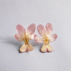 耳元お花畑♡ミニビオラのピアス【イヤリング変更可】antique