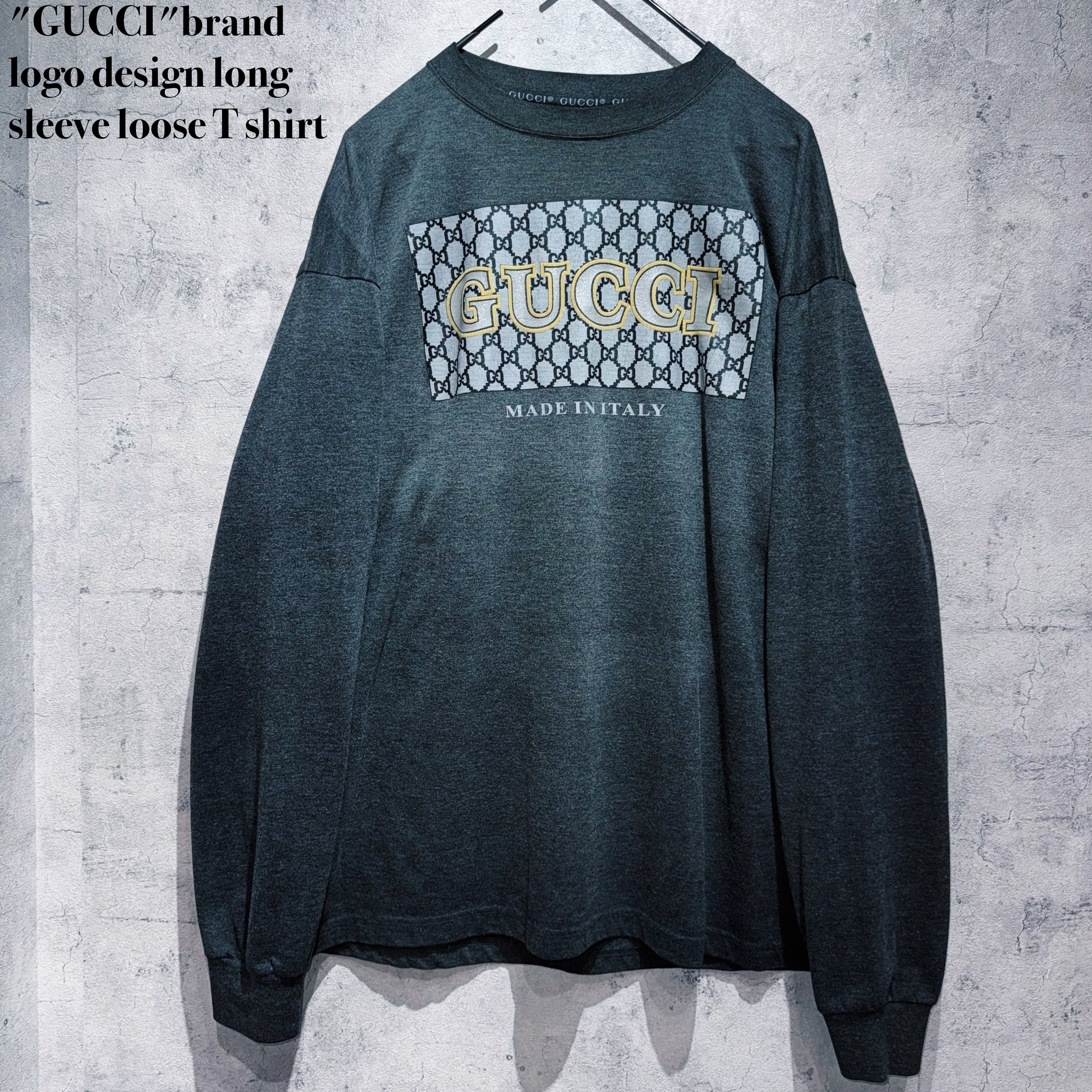 "GUCCI"brand logo design long sleeve loose T shirt