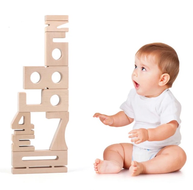 wood number blocks