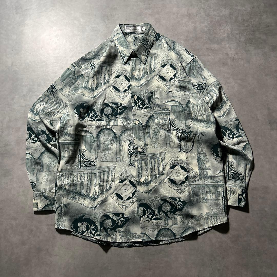 ヴィンテージ 総柄 幾何学 ヨーロピアン アートパターン レトロ シャツ