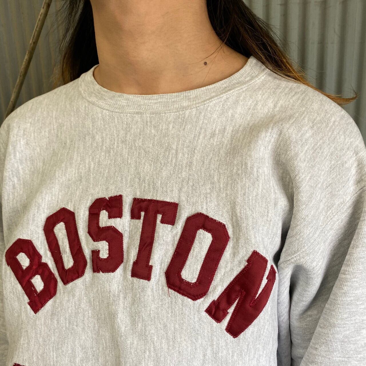 リバースウィーブ  BOSTON  COLLEGE スウェット　刺繍