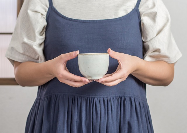 灰マット釉 粉引き湯呑（フリーカップ・湯呑み）／くるり窯