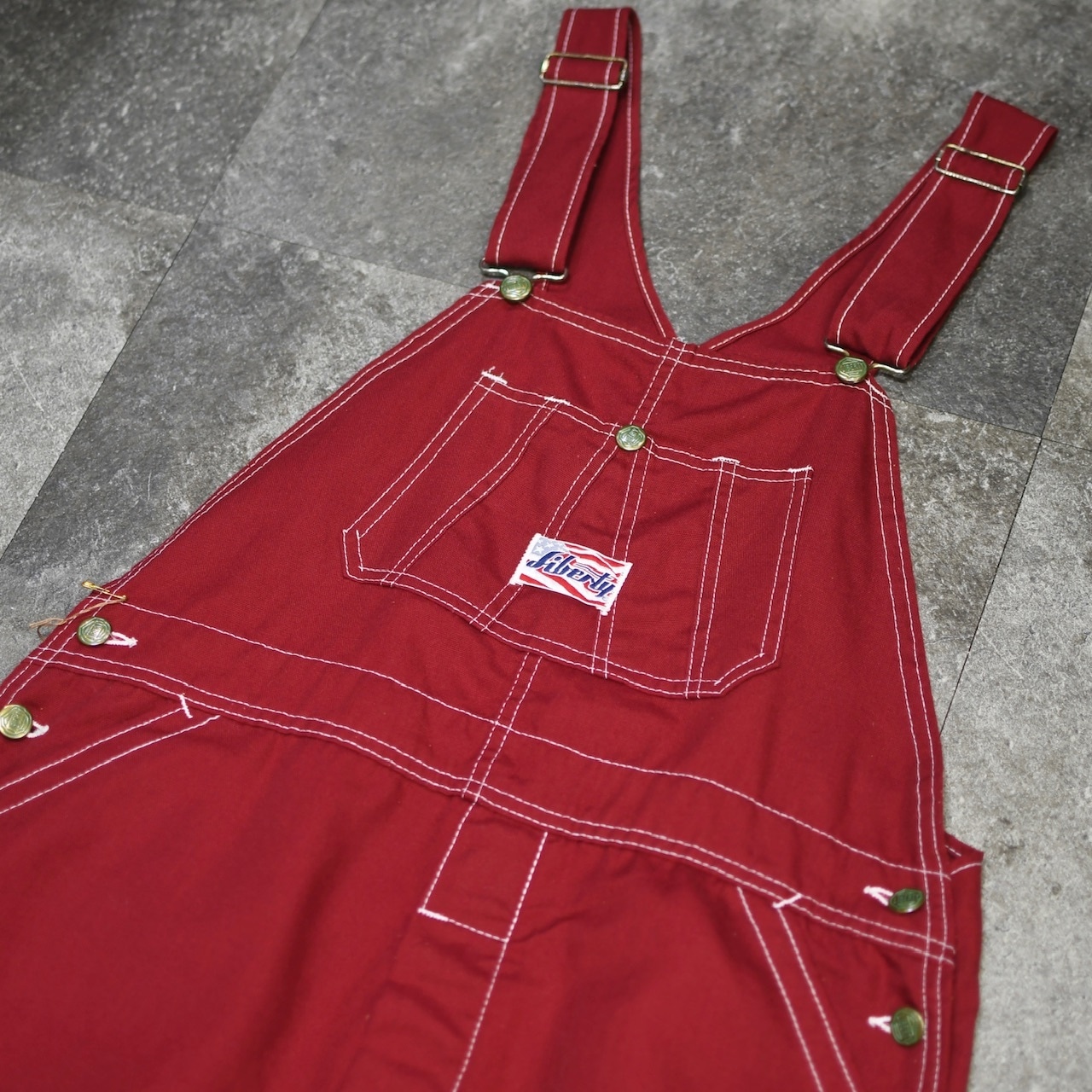 LIBERTY wide flare silhouette overall red