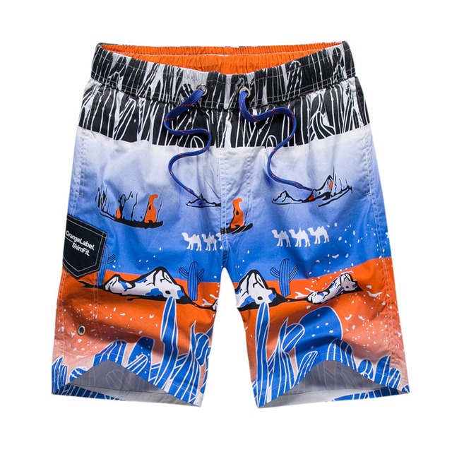 2018夏メンズブランド服カジュアルプリントビーチショーツ巾着ウエストクイックドライサーフボードビーチショーツ8J0114
