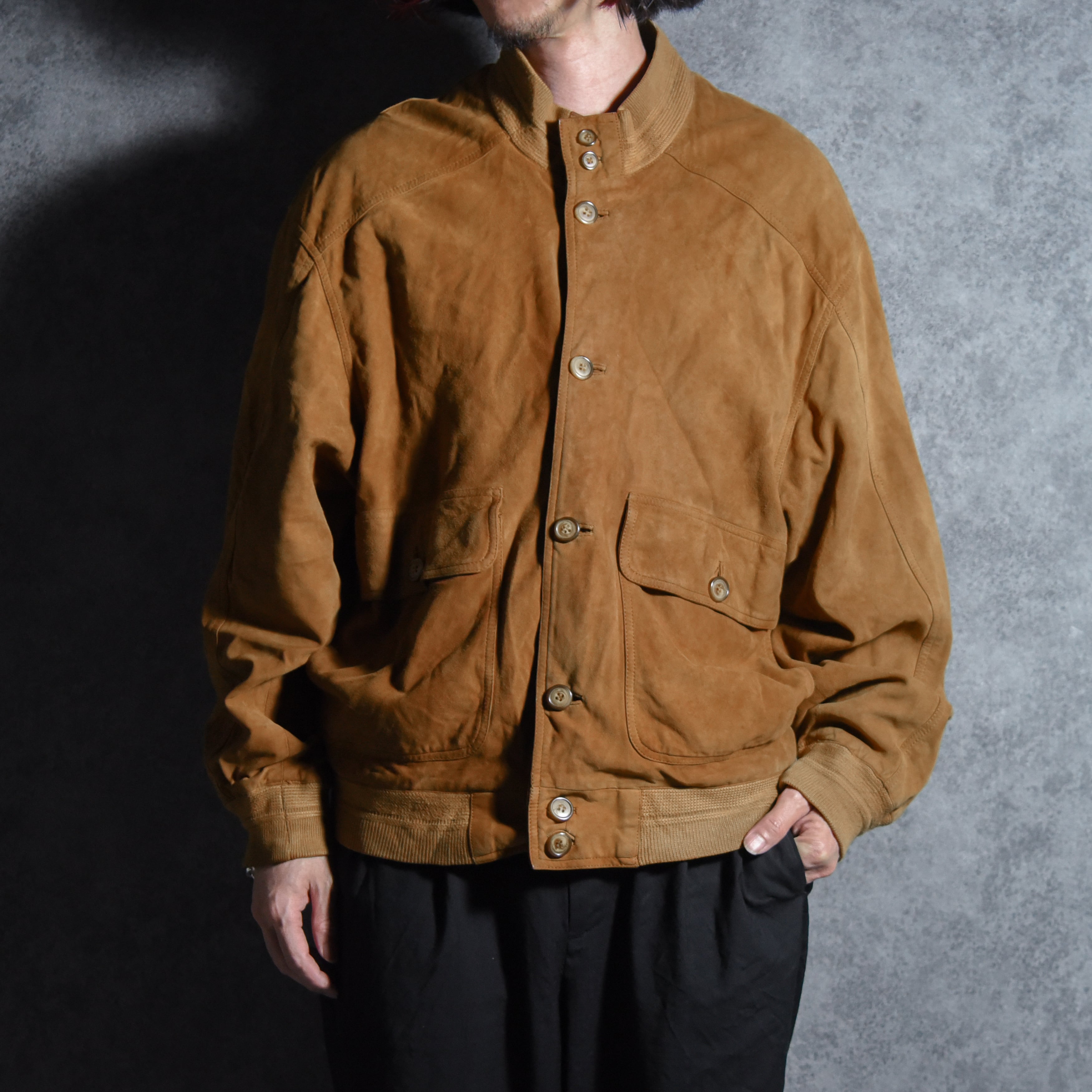 80-90s YVES SAINT LAURENT Suede Leather Jacket イブサン