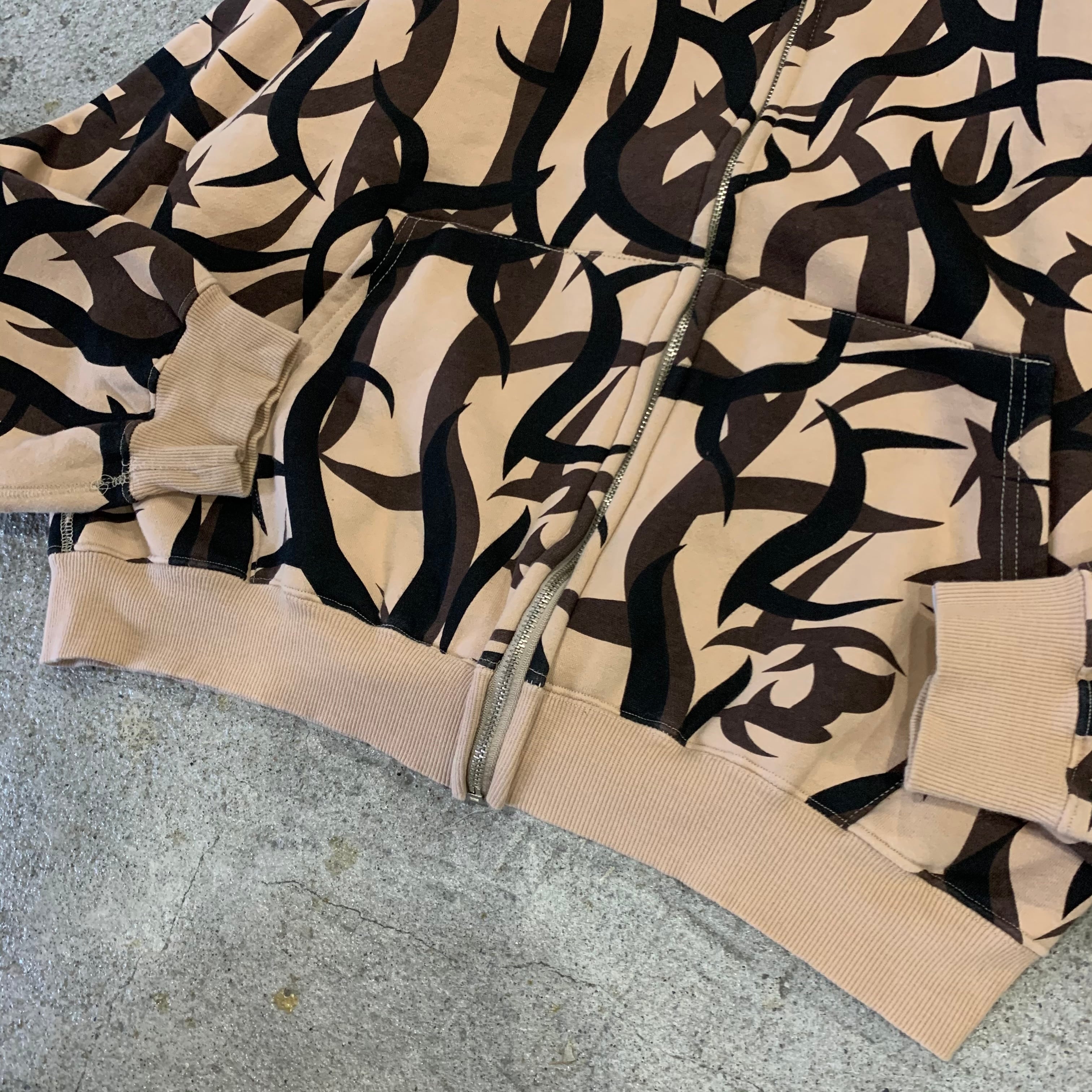 90s A BATHING APE tribal camouflage zip up parka | What