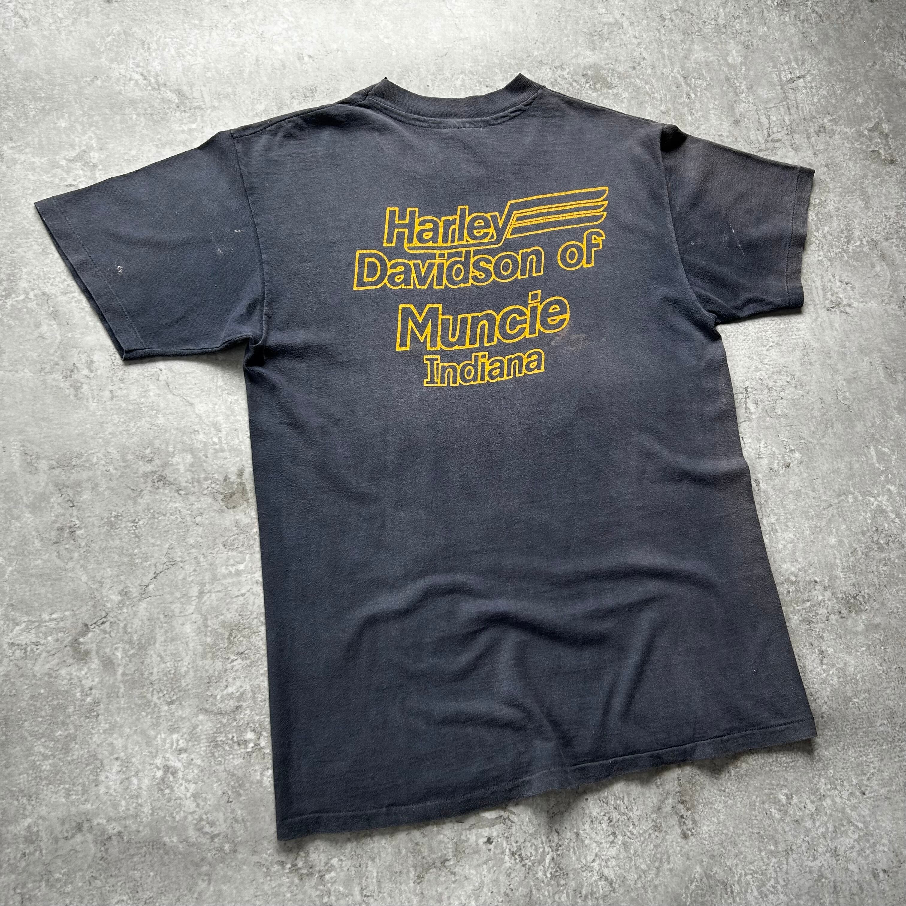 80s Hanes ハーレーダビッドソン tシャツ USA製 ブラック L 反日