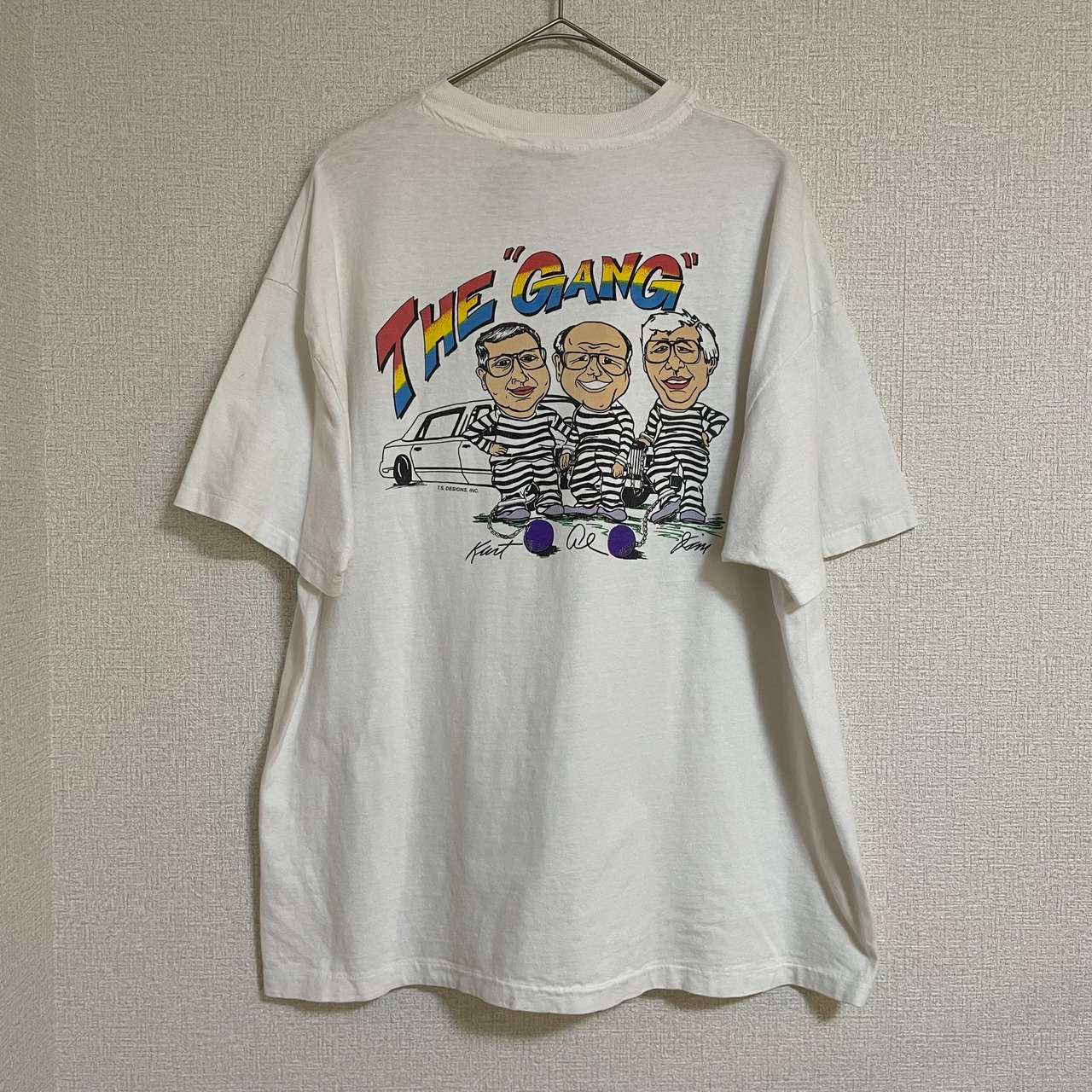 90年代　USA製　Hanes 囚人 プリントtシャツ