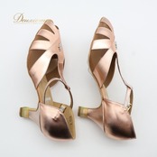 社交ダンス シューズ 23cm ピンク系 SK 靴 くつ ヒール レディース ラインストーン スタンダード ラテン オープントゥ ピンクゴールド系 光沢 キラキラ 練習 レッスン イベント ステージ パーティー 上品 かわいい ストラップ