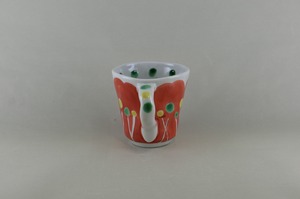 赤絵花紋マグカップ