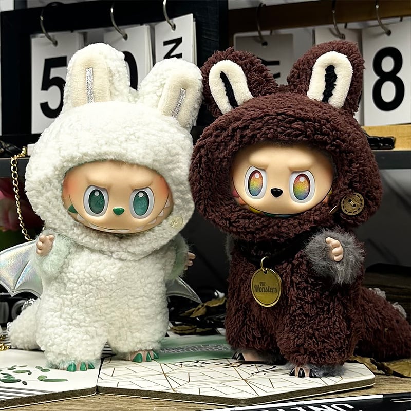 Labubu 大天使&zimomo フェイクファーコーデ 着せ替えセット ラブブ むっちり可愛い 15cm/17cm対応