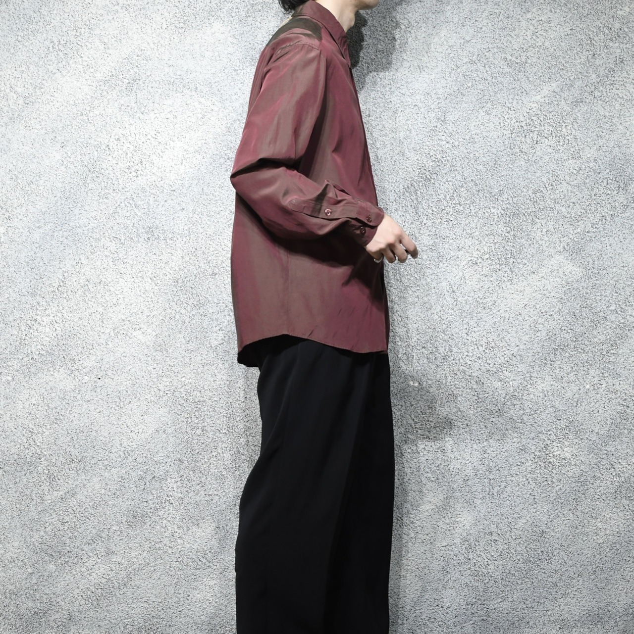 iridescence design zip up shirt