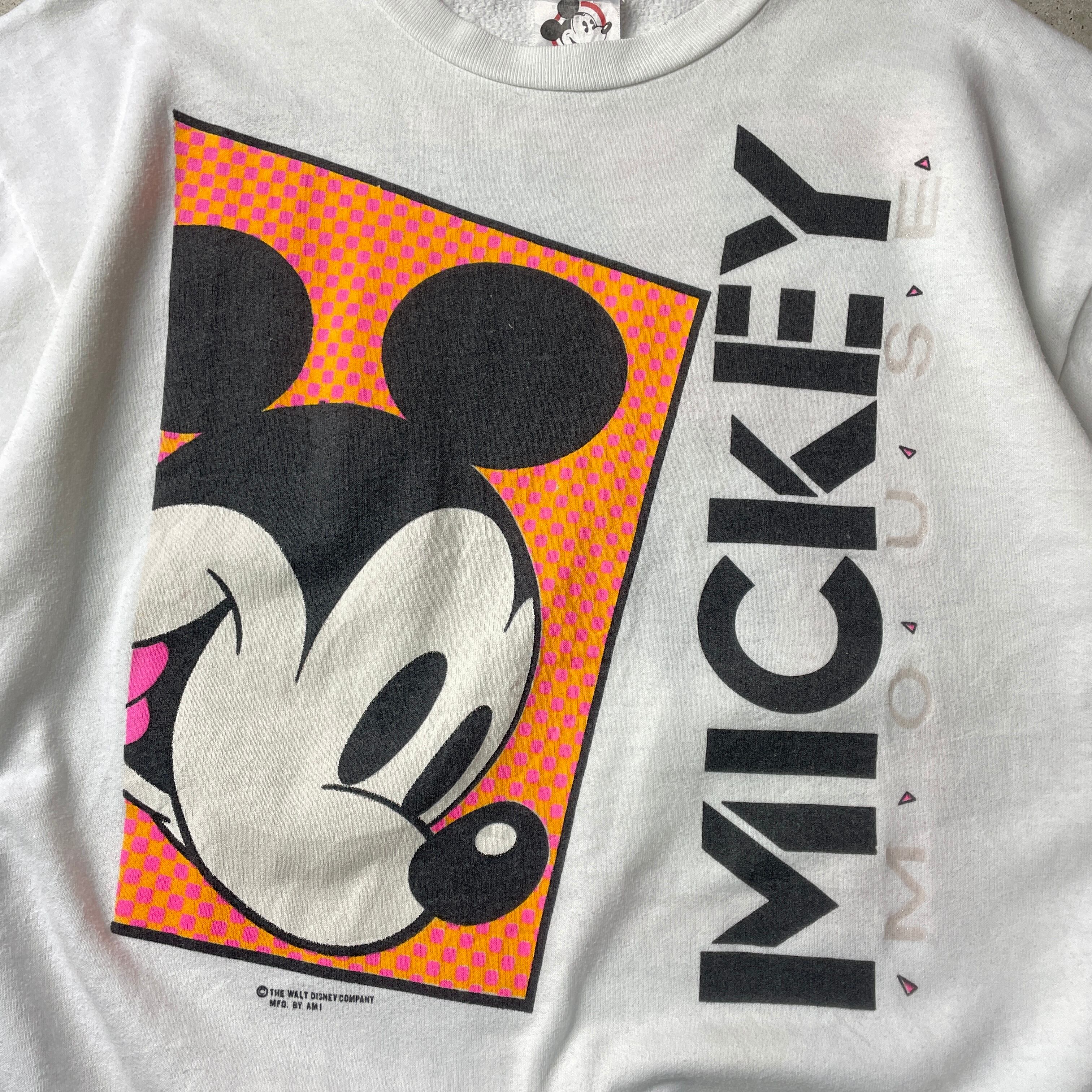 90S ディズニー ミッキーマウス 後ろ姿 両面プリント Tシャツ USA製