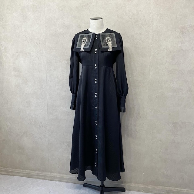 ※予約 square collar dress / Black【pays des fees】