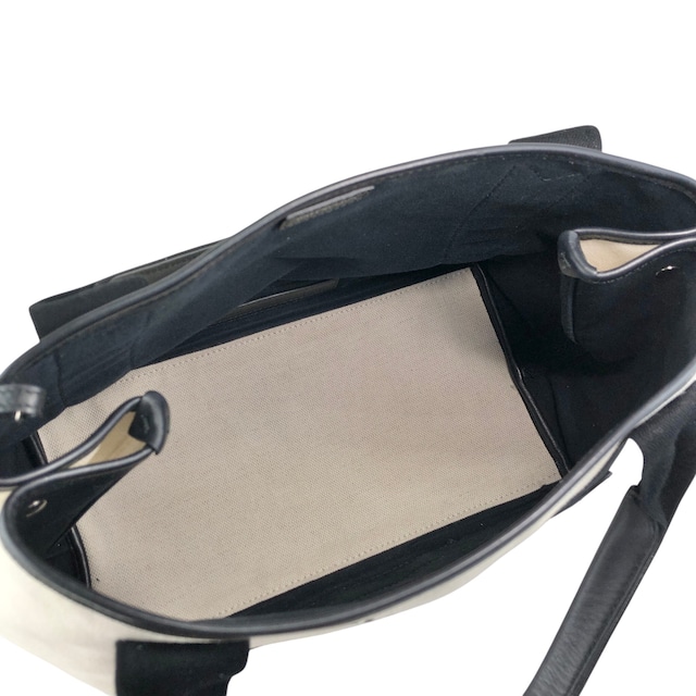BALENCIAGA バレンシアガ カバスS ハンドバッグ ホワイト×ブラック ロゴ キャンバス トートバッグ vintage ヴィンテージ オールド bpp756