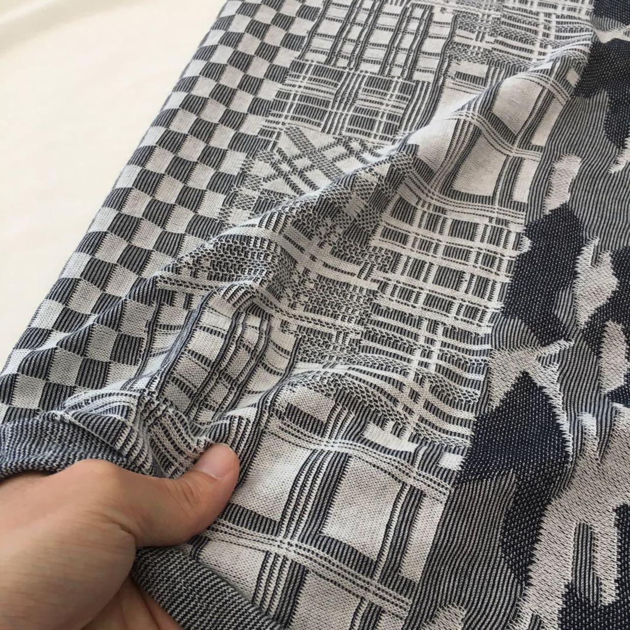 綿100%トランスファーニット生地-180㎝-curl tricot　F9X/5654●