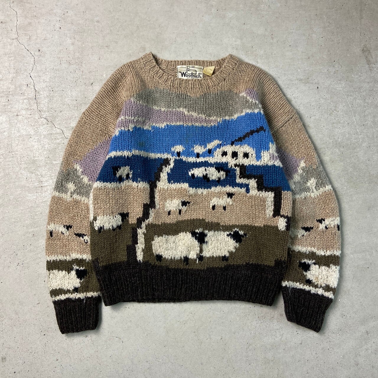 80年代 Woolrich THE WOMAN ウールリッチ ウール ハンドニットセーター 