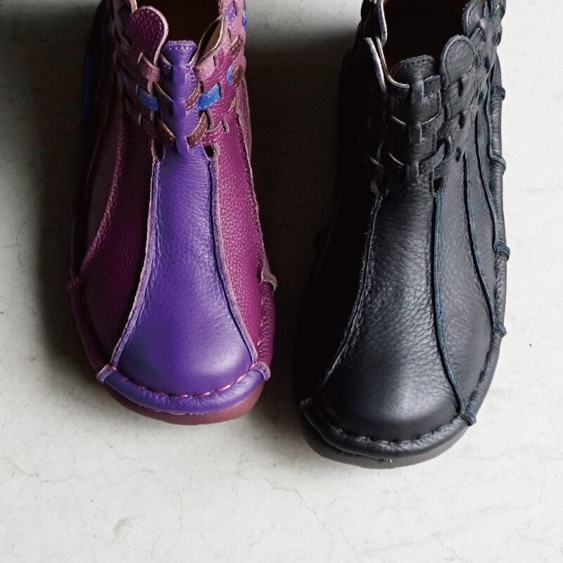 エスタシオン ブーツ Estacion エスタシオン 編み込みレザーショートブーツ TG223 | CLAIR-U