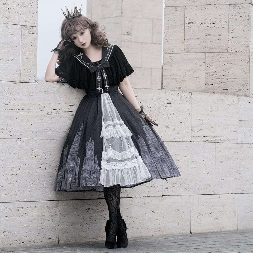 サブカル 服 地雷系 通販 国内発送 ゴスロリ セットアップ ケープ