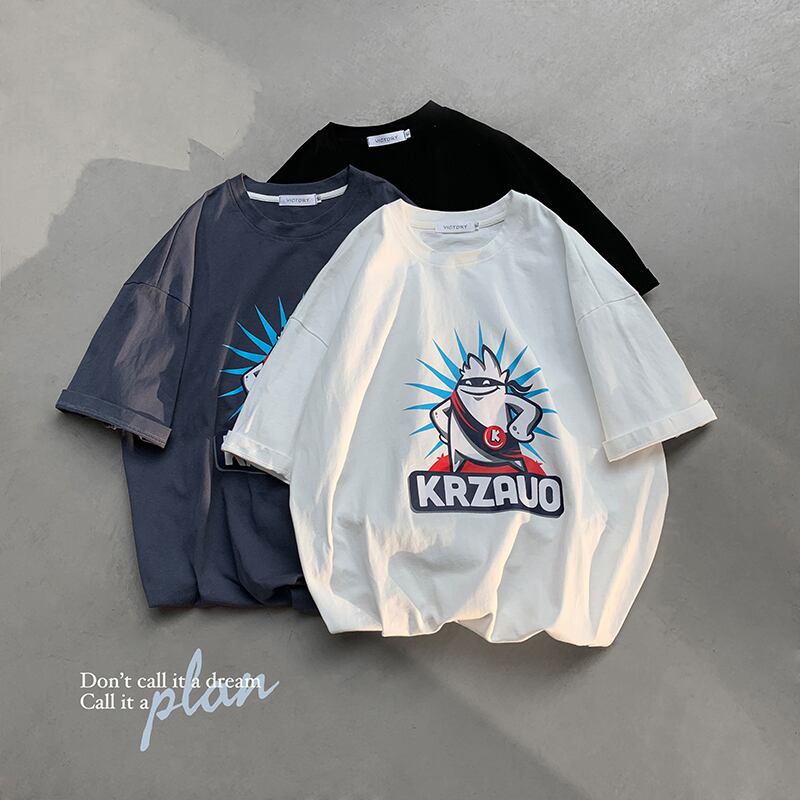 全3色 Tシャツ カットソー プリント カジュアル シンプル