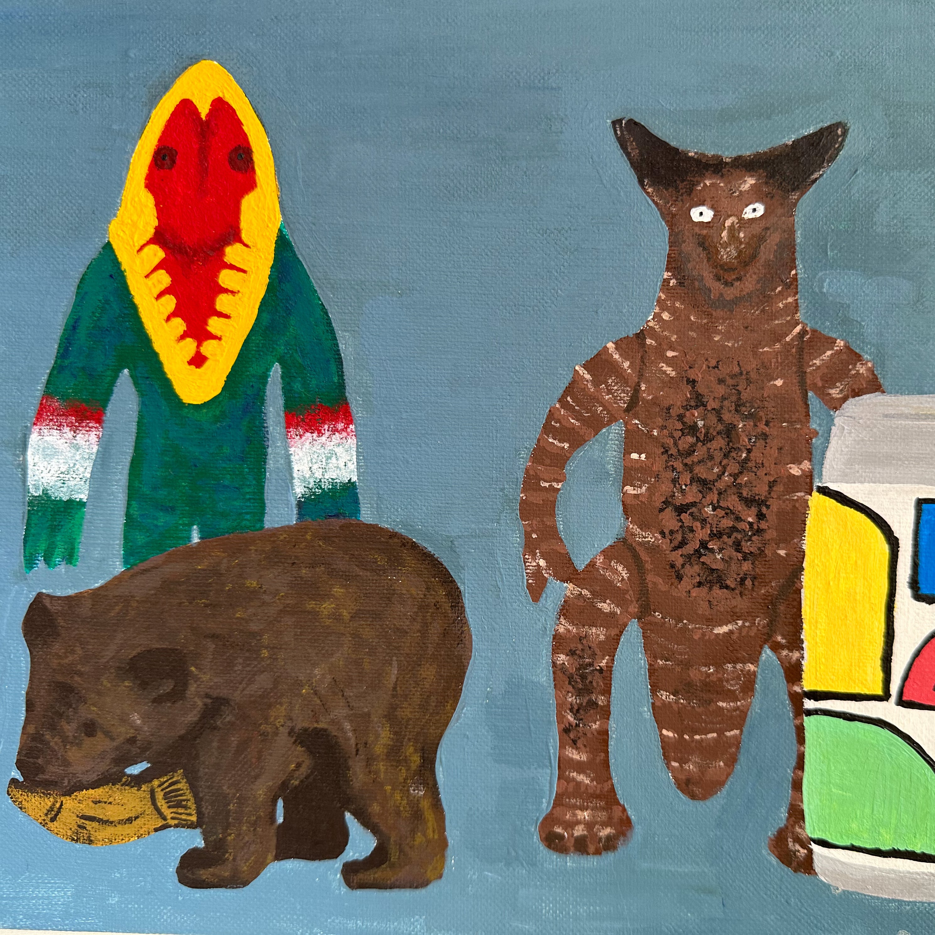 怪獣・熊・ビールの絵 | monomolt