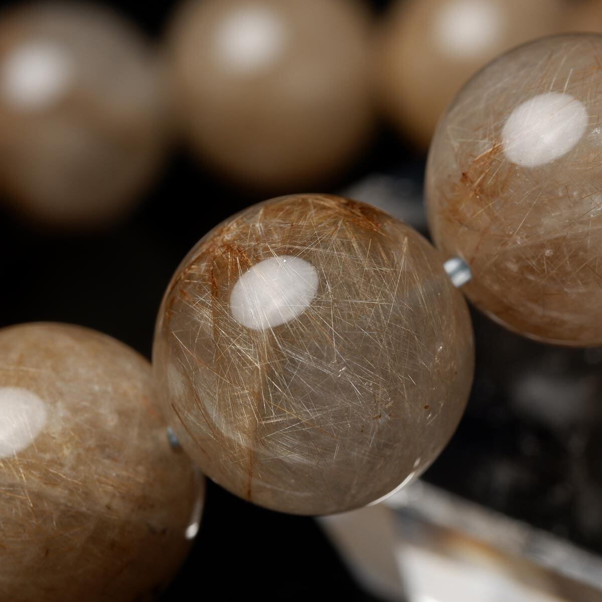 プラチナルチルクォーツ ブレスレット 13mm 一点物 111-29762