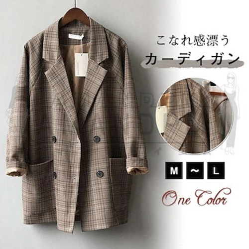 テーラードジャケット 秋 春秋 レディース フォーマル ジャケット アウター スーツジャケットチェック柄 女 スーツ カジュアル フェミニン 上品 おしゃれ 事務 OL 通勤 韓国風 上品 通勤 OL