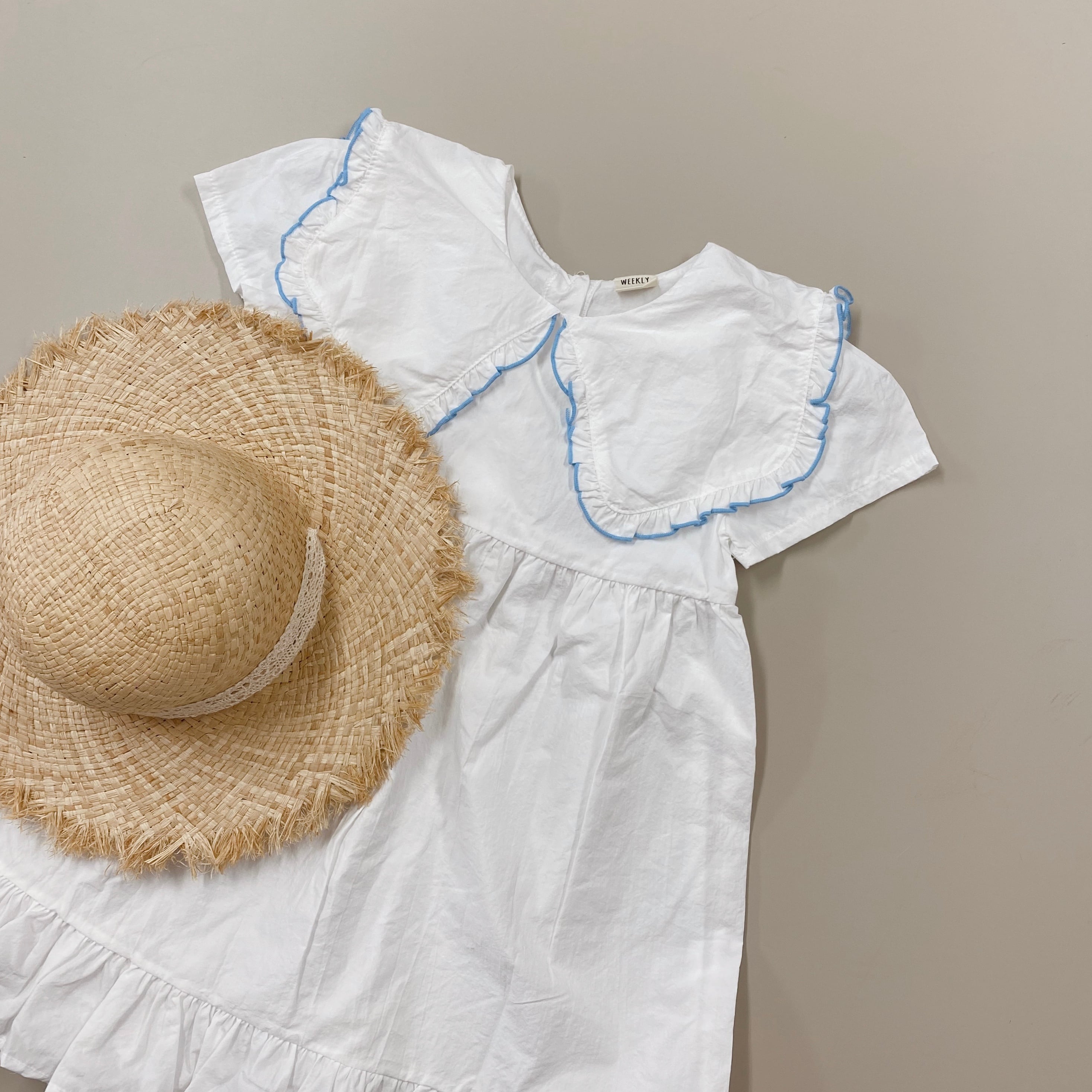 [即納 / season off sale] cream white frill ops