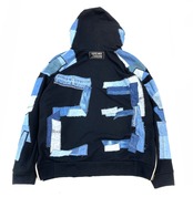 【hoodie60】 Remake Hoodie black×Denim