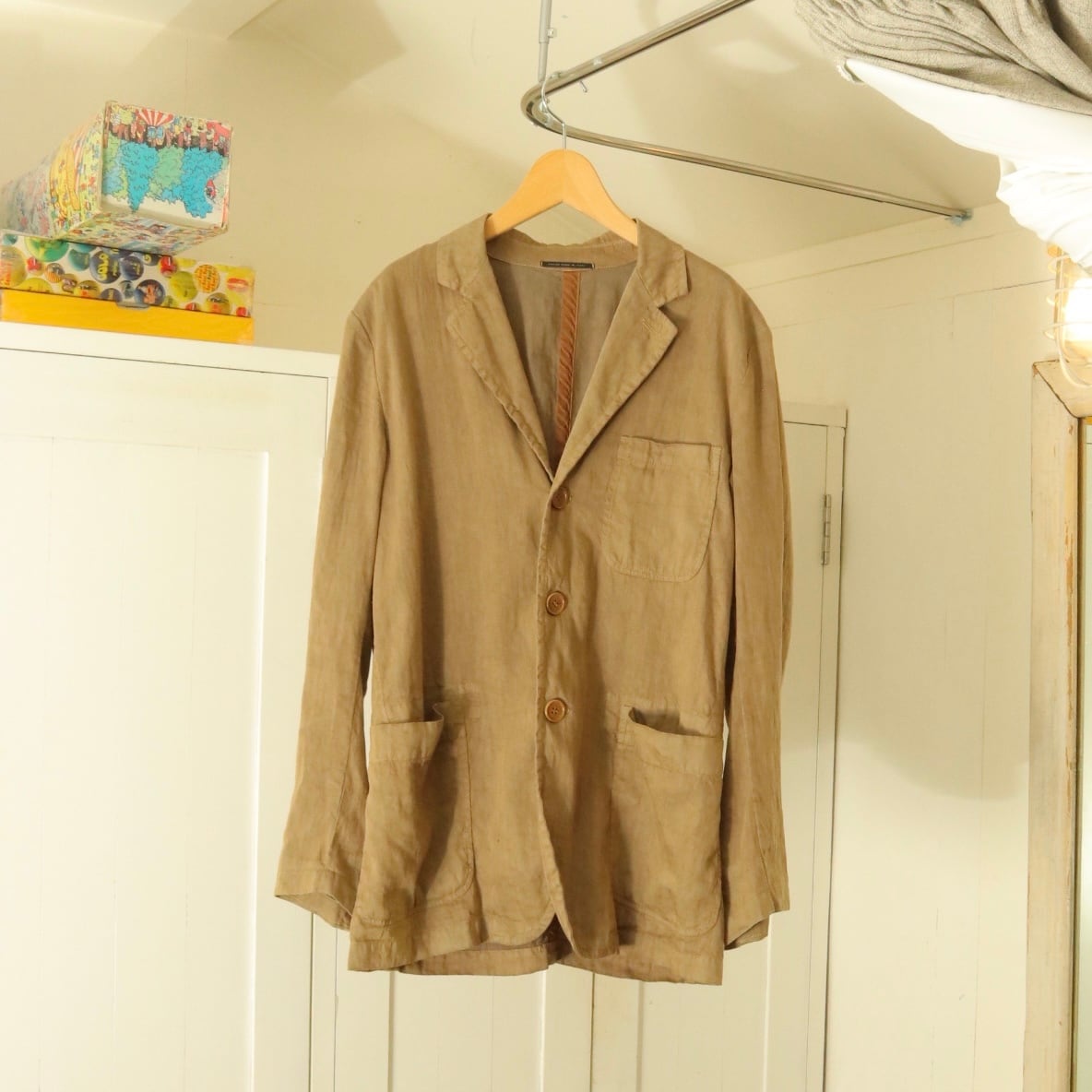 c.p company linen 3b jacket made in italy | Le Port
