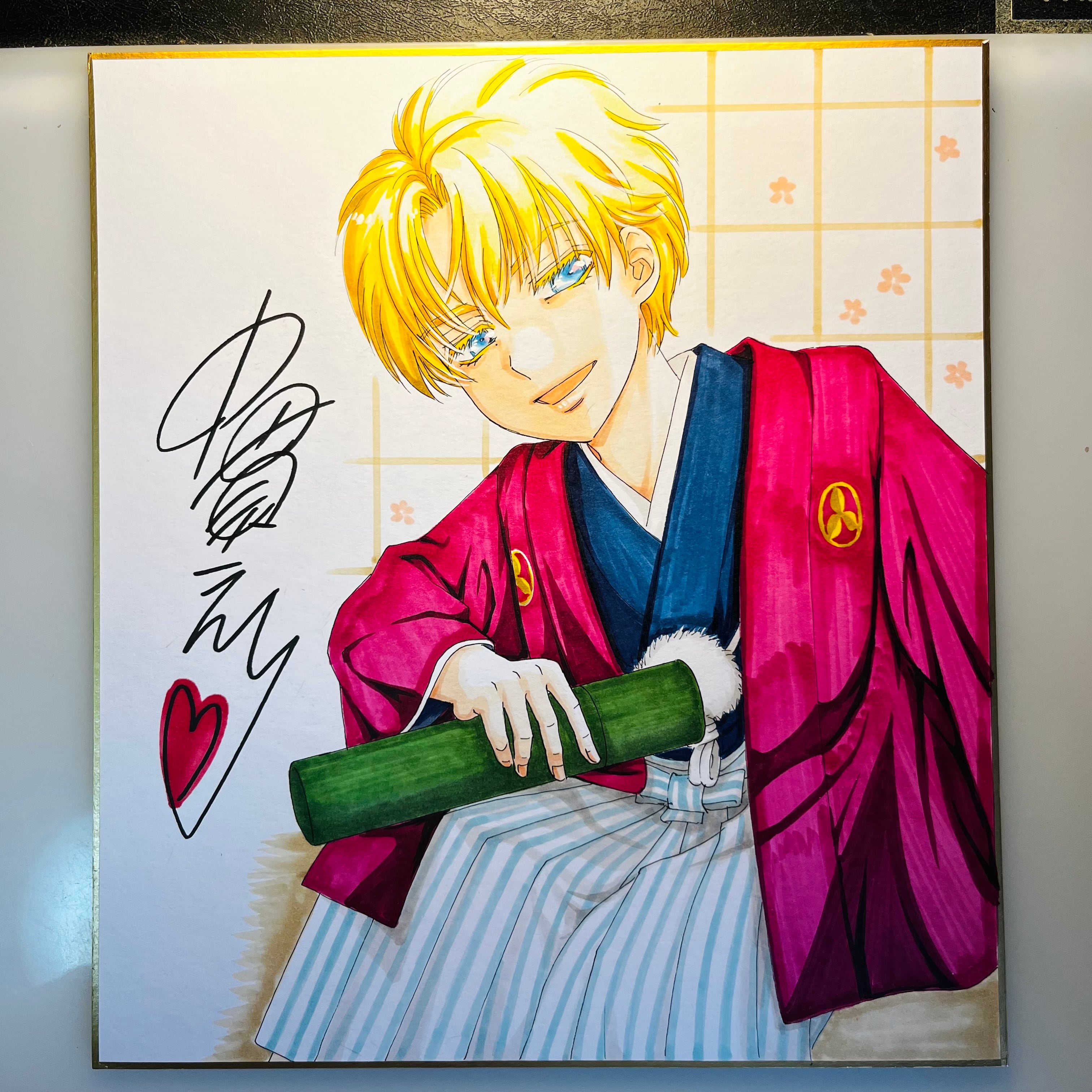 直筆イラスト色紙 輝（卒業式） | 中貫えりSHOP